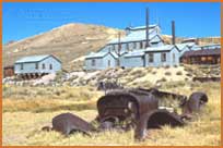 Standard Mill, old car in foreground, Bodie State Historic Park